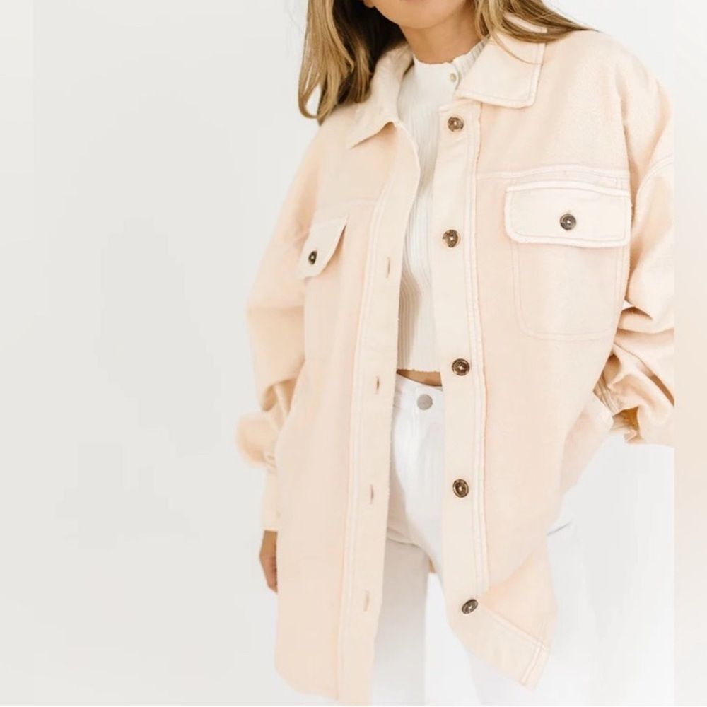 Free People Ruby Shacket Sweetheart Sunrise Small